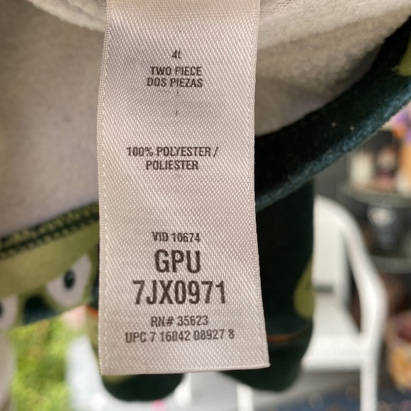 Carter’s Pajama (just the) Top, green w/ frogs, 4T. - Picture 3 of 5